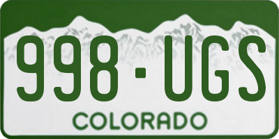 CO license plate 998UGS