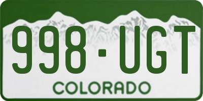 CO license plate 998UGT