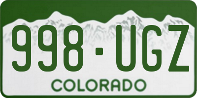 CO license plate 998UGZ