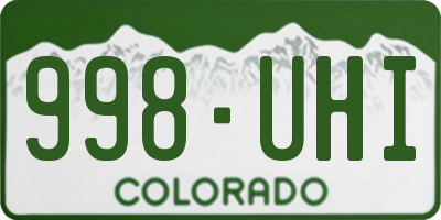 CO license plate 998UHI