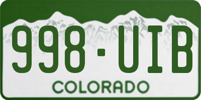 CO license plate 998UIB