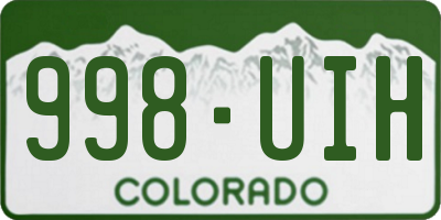 CO license plate 998UIH