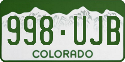 CO license plate 998UJB