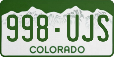 CO license plate 998UJS