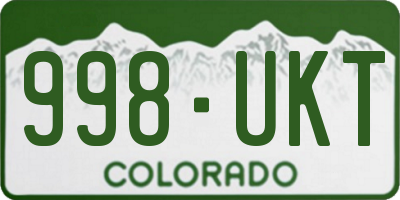 CO license plate 998UKT