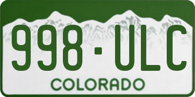 CO license plate 998ULC