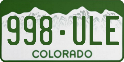 CO license plate 998ULE