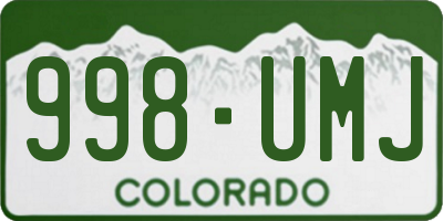 CO license plate 998UMJ