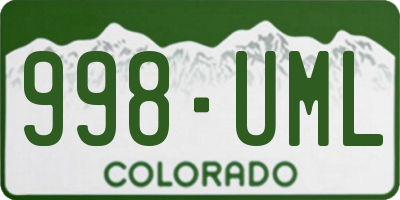 CO license plate 998UML