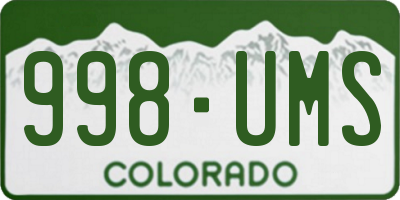 CO license plate 998UMS