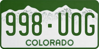 CO license plate 998UOG