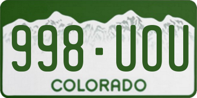 CO license plate 998UOU
