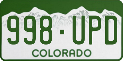 CO license plate 998UPD