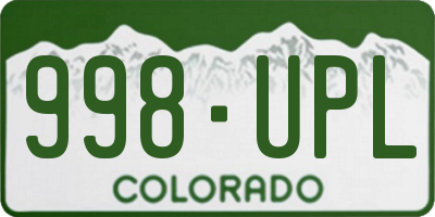 CO license plate 998UPL