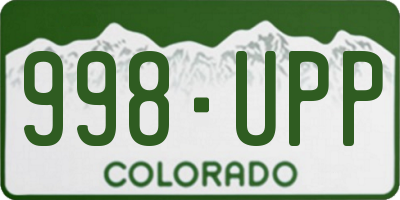 CO license plate 998UPP
