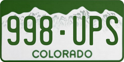 CO license plate 998UPS