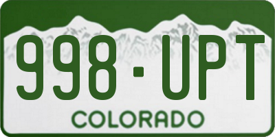 CO license plate 998UPT