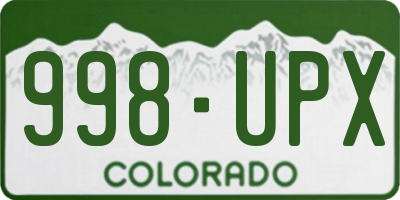 CO license plate 998UPX