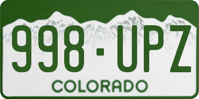 CO license plate 998UPZ