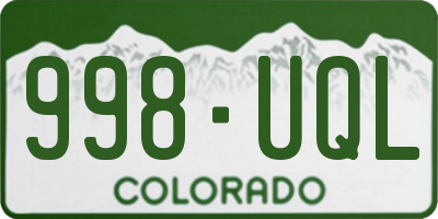 CO license plate 998UQL