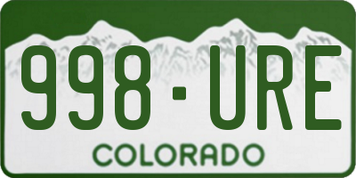 CO license plate 998URE