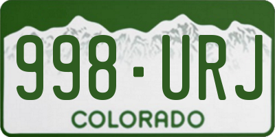 CO license plate 998URJ