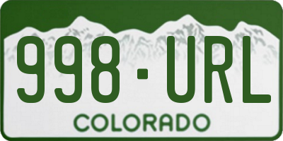 CO license plate 998URL