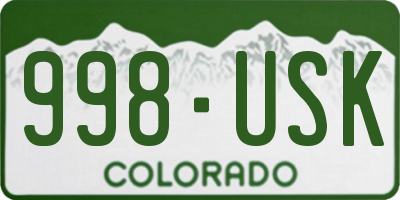 CO license plate 998USK