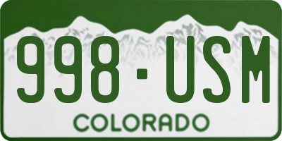 CO license plate 998USM