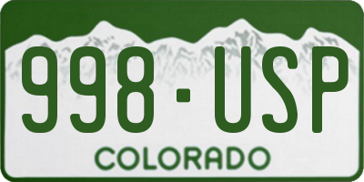 CO license plate 998USP