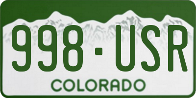 CO license plate 998USR
