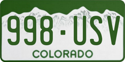 CO license plate 998USV
