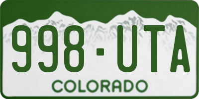 CO license plate 998UTA