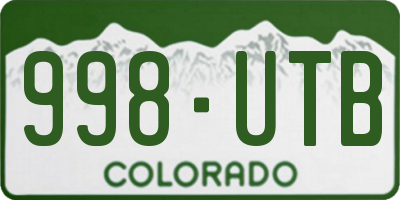 CO license plate 998UTB