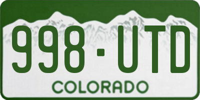 CO license plate 998UTD