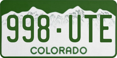 CO license plate 998UTE
