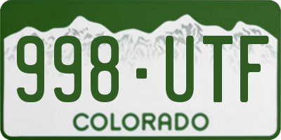 CO license plate 998UTF