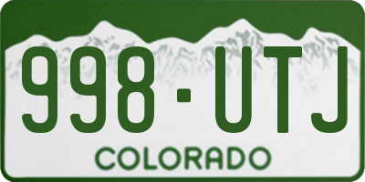 CO license plate 998UTJ