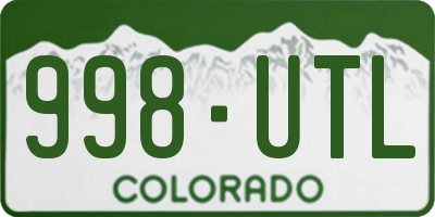 CO license plate 998UTL