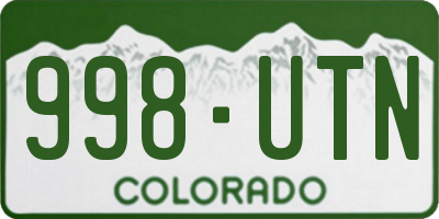 CO license plate 998UTN