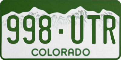 CO license plate 998UTR