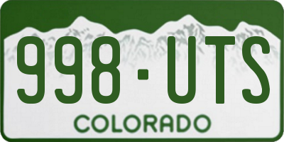 CO license plate 998UTS