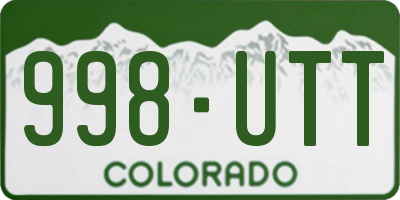 CO license plate 998UTT