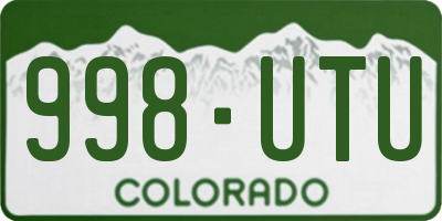 CO license plate 998UTU