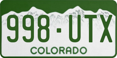 CO license plate 998UTX