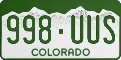 CO license plate 998UUS