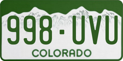 CO license plate 998UVU