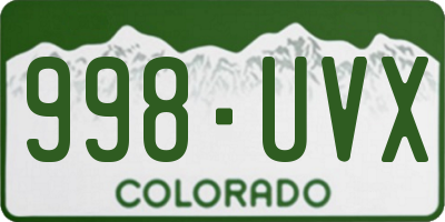 CO license plate 998UVX