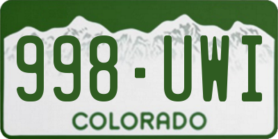 CO license plate 998UWI