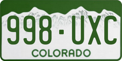 CO license plate 998UXC